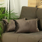 21"X 14" Brown Velvet Carob Decorative Throw Pillow Cover 2 Pcs In Set