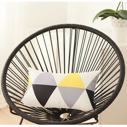 20"X 12" Yellow Gray Skandi Modern Decorative Throw Pillow Cover