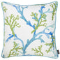 Square White Blue And Green Coral Decorative Throw Pillow Cover