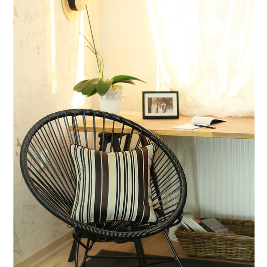 Brown And Tan Variegated Stripe Decorative Throw Pillow Cover