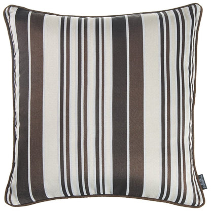 Brown And Tan Variegated Stripe Decorative Throw Pillow Cover