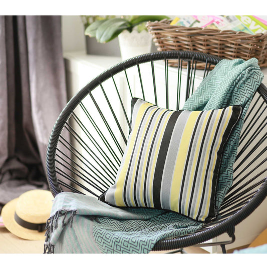 17"X 17" Jacquard Stripe Style Decorative Throw Pillow Cover