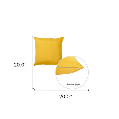 Set Of 2 Yellow Brushed Twill Decorative Throw Pillow Covers