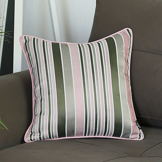 17"X 17" Jacquard Stripe Mood Decorative Throw Pillow Cover