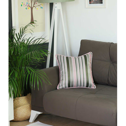 17"X 17" Jacquard Stripe Mood Decorative Throw Pillow Cover