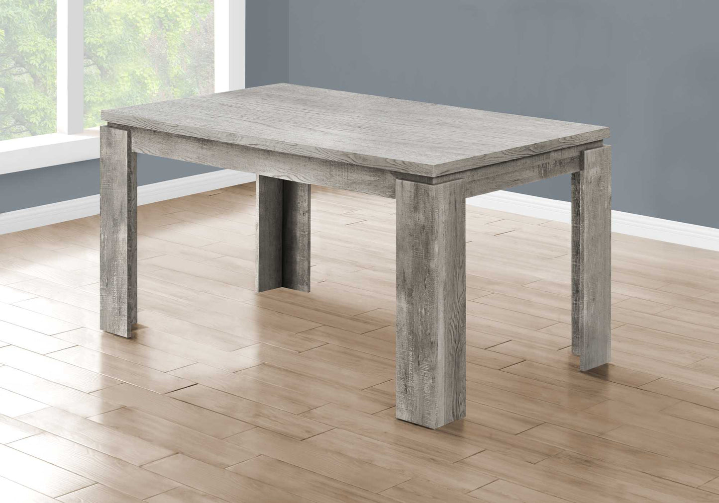 35.5" X 59" X 30.5" Grey Reclaimed Wood Look  Dining Table