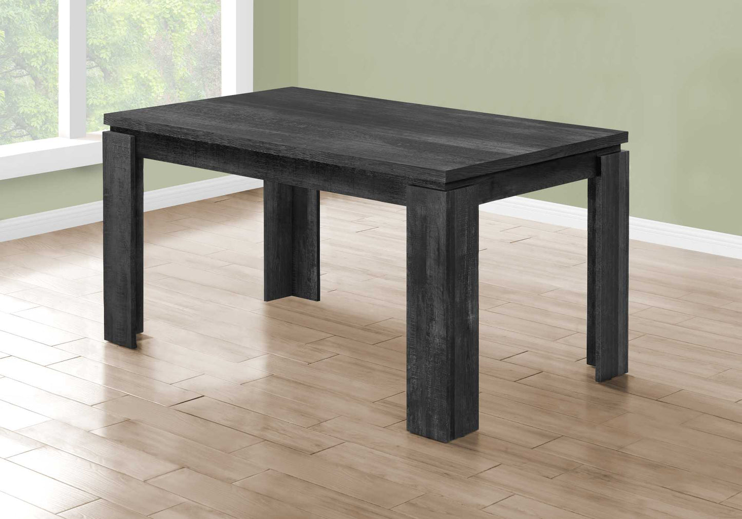 35.5" X 59" X 30.5" Black Reclaimed Wood Look  Dining Table