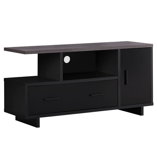 15.5" X 47.25" X 23.75" Blackgrey Top With Storage  Tv Stand