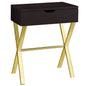 12" X 18.25" X 22.25" Cappuccinogold Metal Accent Table