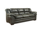 89" Charcoal Faux Leather Tufted Sofa