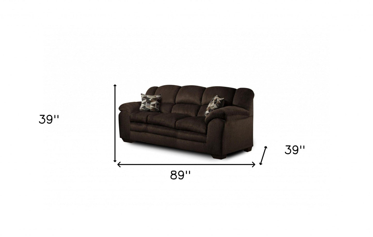89" Comfy Chocolate Brown Standard Sofa