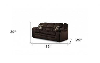 89" Comfy Chocolate Brown Standard Sofa