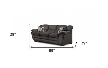 89" Charcoal Black Standard Sofa