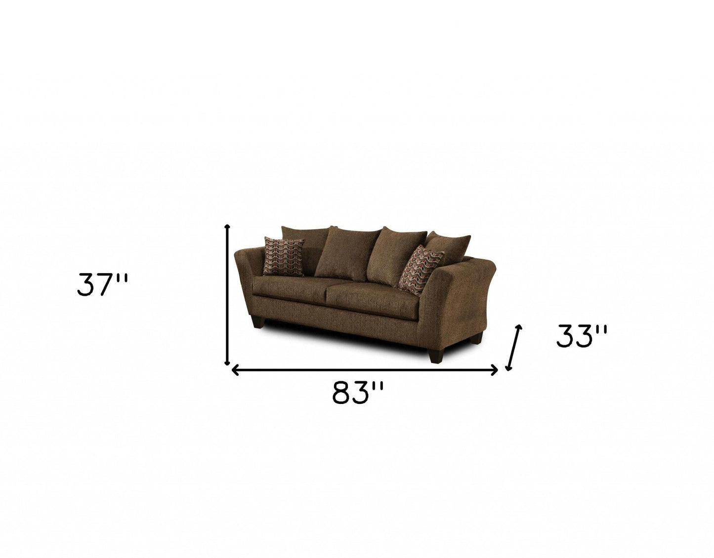 83" Mocha And Black Standard Sofa