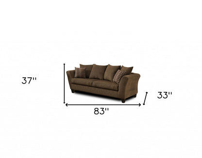 83" Mocha And Black Standard Sofa