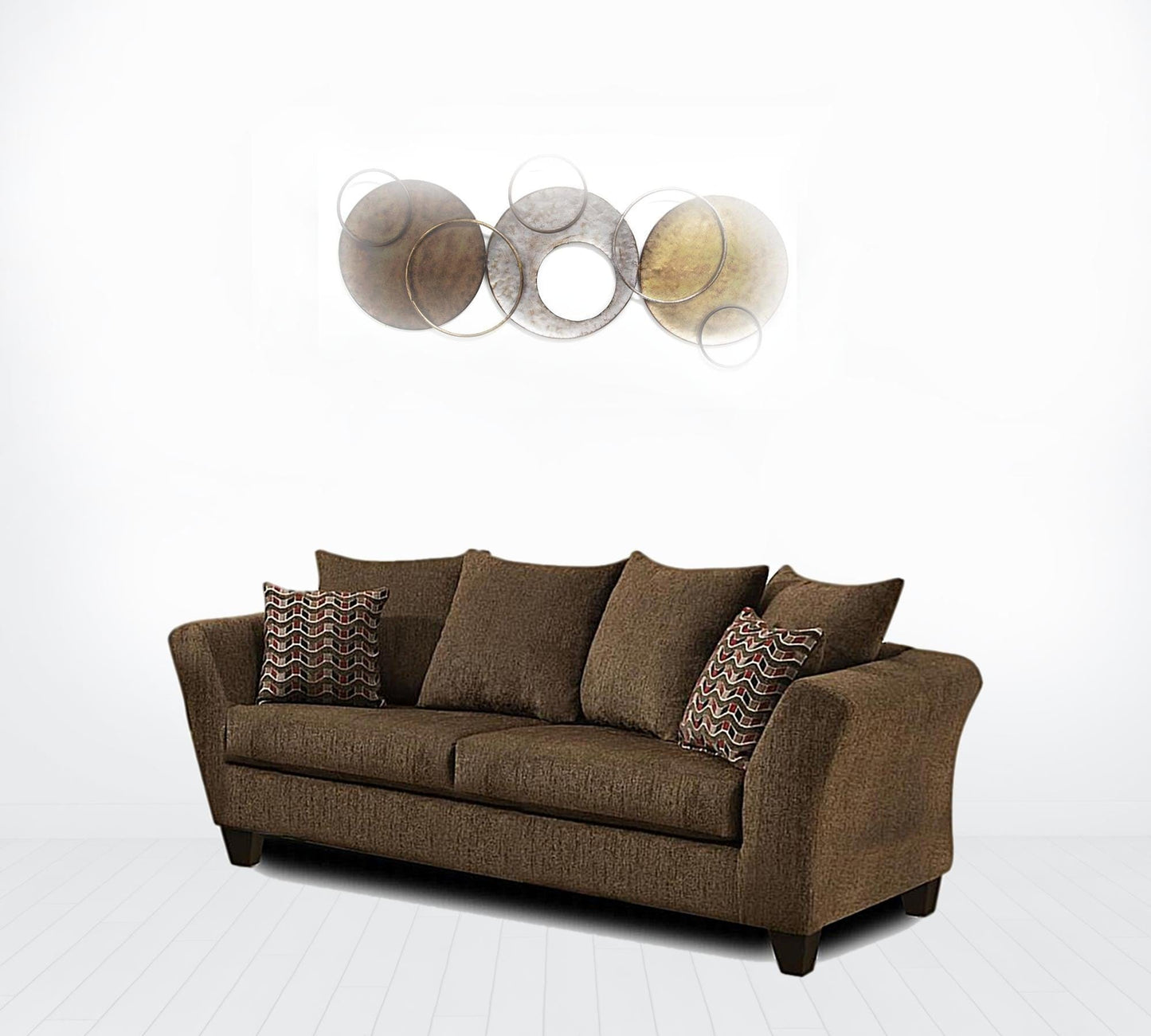 83" Mocha And Black Standard Sofa