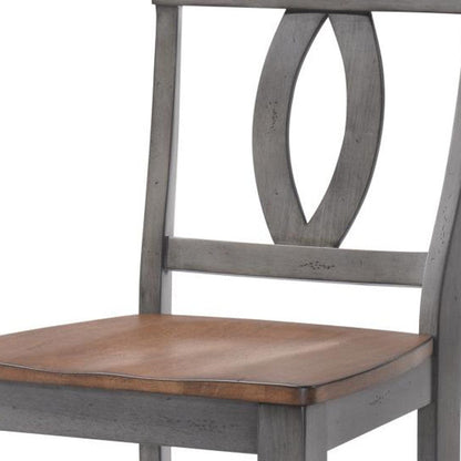 41" Storm Grey And Maple Counter Height Bar Chair