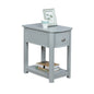 Compact Grey Wood End Table With Shelf