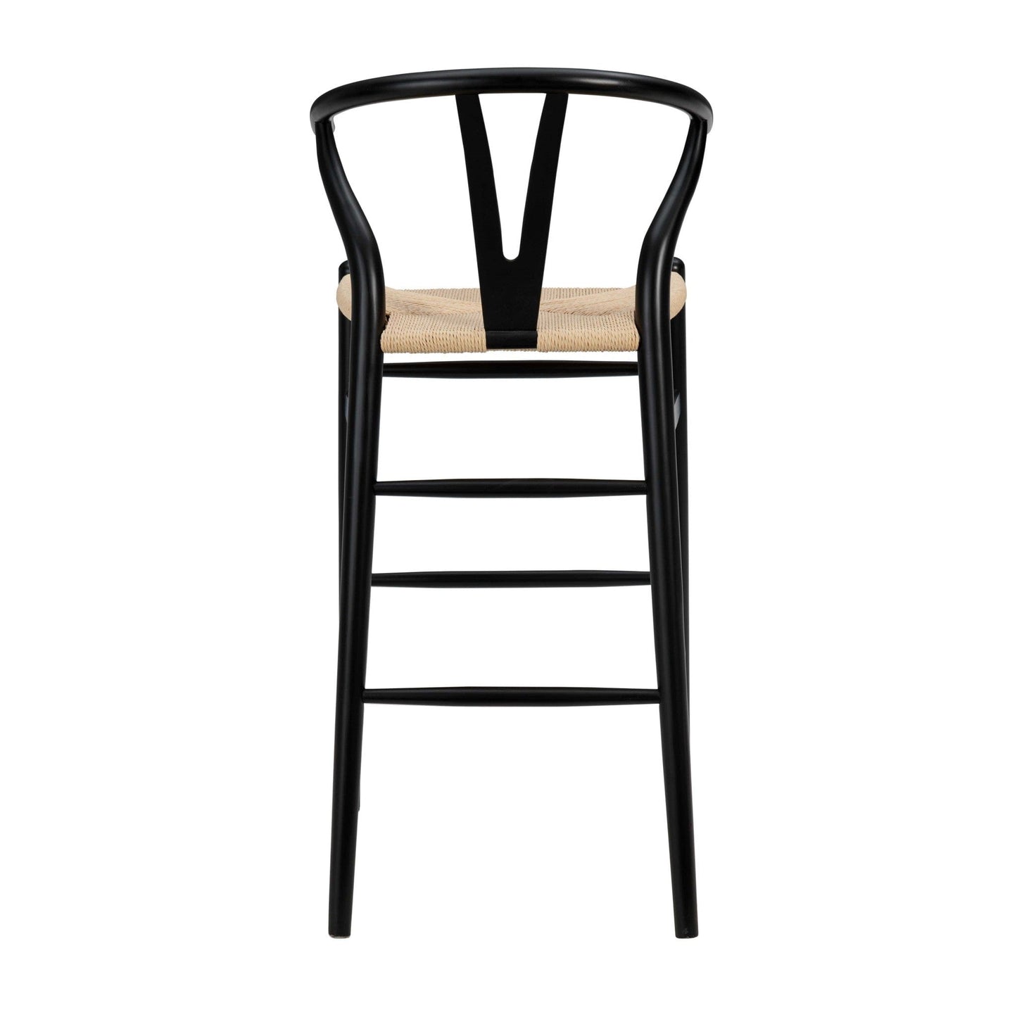 42" Black Solid Wood And Natural Counter Stool
