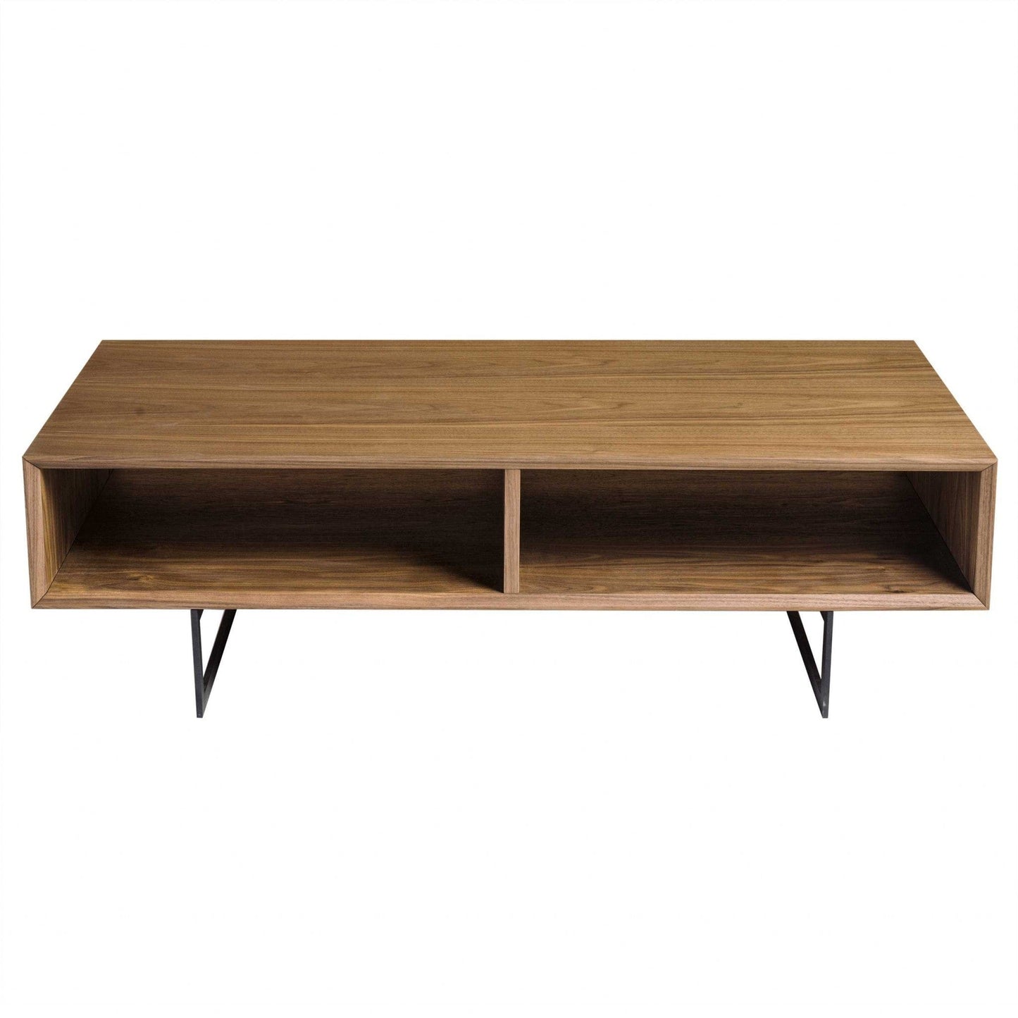 47" Black And Walnut Manufactured Wood Rectangular Coffee Table