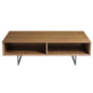 47" Black And Walnut Manufactured Wood Rectangular Coffee Table
