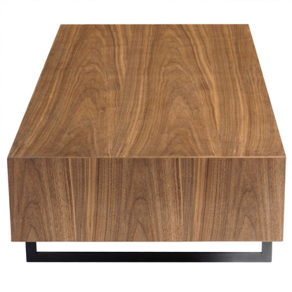 47" Black And Walnut Manufactured Wood Rectangular Coffee Table