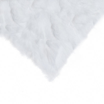 5" X 18" X 18" 100% Natural Rabbit Fur White Pillow