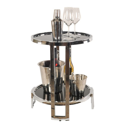 18.75" X 19" X 22" Chrome Round  End Table