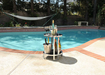 18.75" X 19" X 22" Chrome Round  End Table