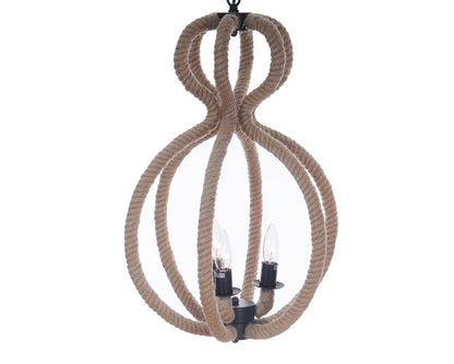 15" X 15" X 47.5" 3 Bulbsrope  Pendant Lamp