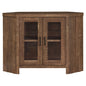 Reclaimed Wood Natural Finish Corner Tv Stand With Glass Doors