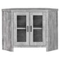 Reclaimed Wood Gray Finish Corner Tv Stand With Glass Doors