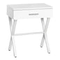 18.25" X 12" X 22.25" White Metal Accent Table