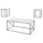 White Silver Metal Table Set - 3Pcs Set