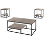 Dark Taupe Black Metal Table Set - 3Pcs Set