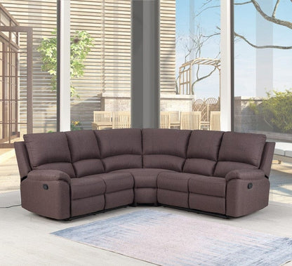 Brown Chenille Double Power Reclining Sectional
