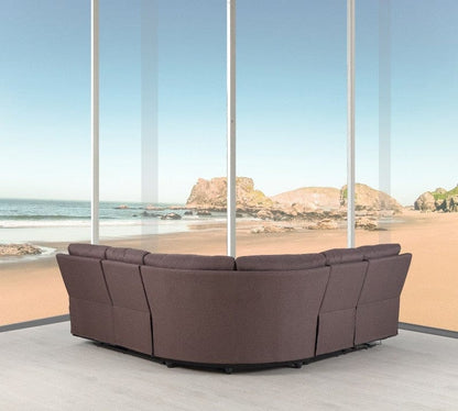 80" X 80" X 39" Brown  Power Reclining Sectional