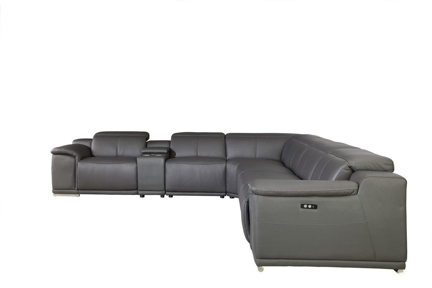 241" X 280" X 220.2" Dark Grey Power Reclining 7Pc Sectional