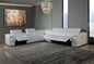 White Genuine Leather Power Reclining 7Pc Sectional With 1 Console