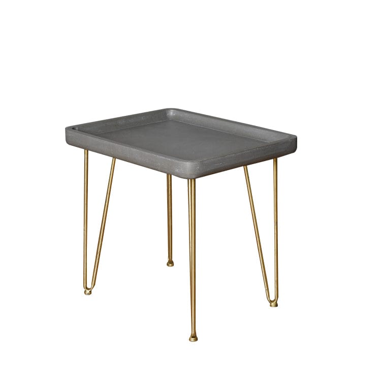 Contemporary Gray And Gold Finish Rectangle End Table 18"H