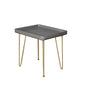 Contemporary Gray And Gold Finish Rectangle End Table 18"H