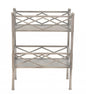 Stylish Brushed Silver 2 Shelf Serving Cart Or Bookcase