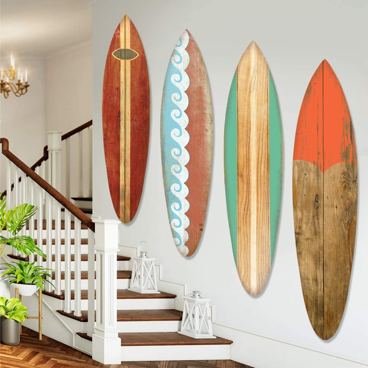 Walnut Manufactured Wood Surfing Wall Decor