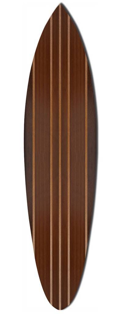 Multi Tonal Brown Stripe Surfboard Wall Art