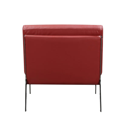 30" X 33" X 31" Red Leather Accent Chair
