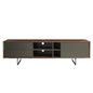 71" Media Tv Stand In Walnut And Dark Gray