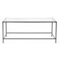 44" Black And Clear Glass Rectangular Coffee Table