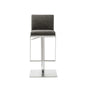 Sleek Dark Gray Faux Leather Adjustable Bar Stool