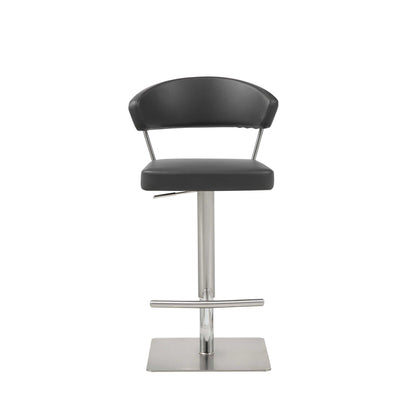 Black Upholstered Back And Seat Bar Stool