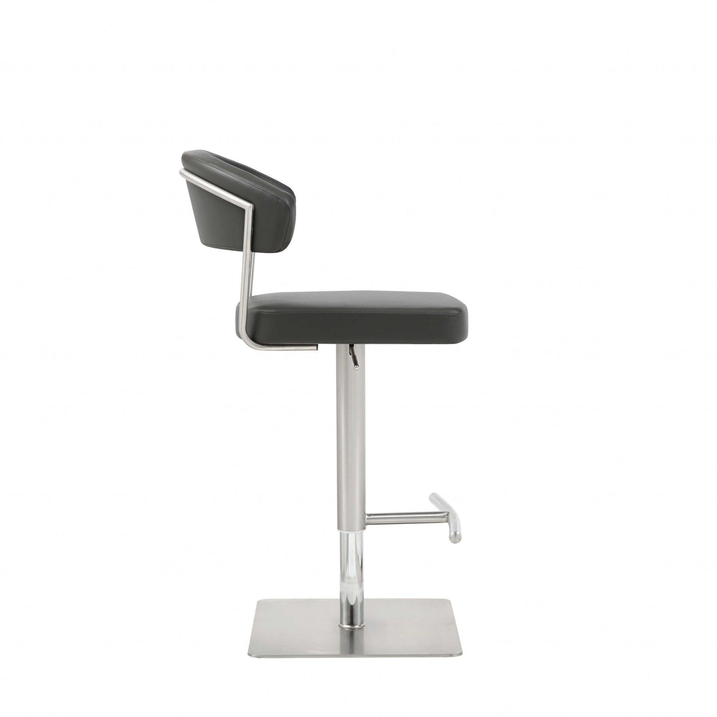 Black Upholstered Back And Seat Bar Stool